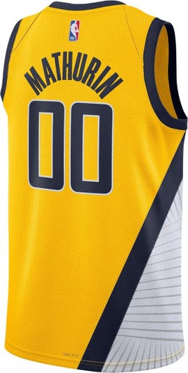 Unisex Jordan Brand Bennedict Mathurin Gold Indiana Pacers Swingman Jersey - Statement Edition Size: Small
