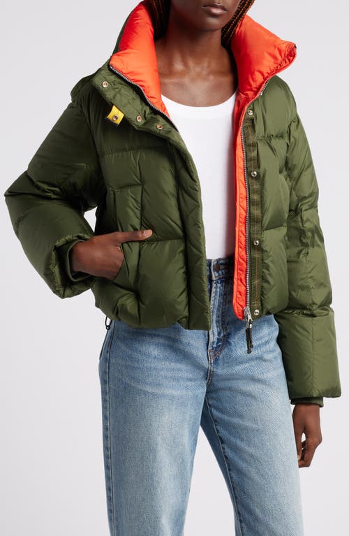 Shop Parajumpers Cecy Quilted Down Puffer Coat In Medium Green