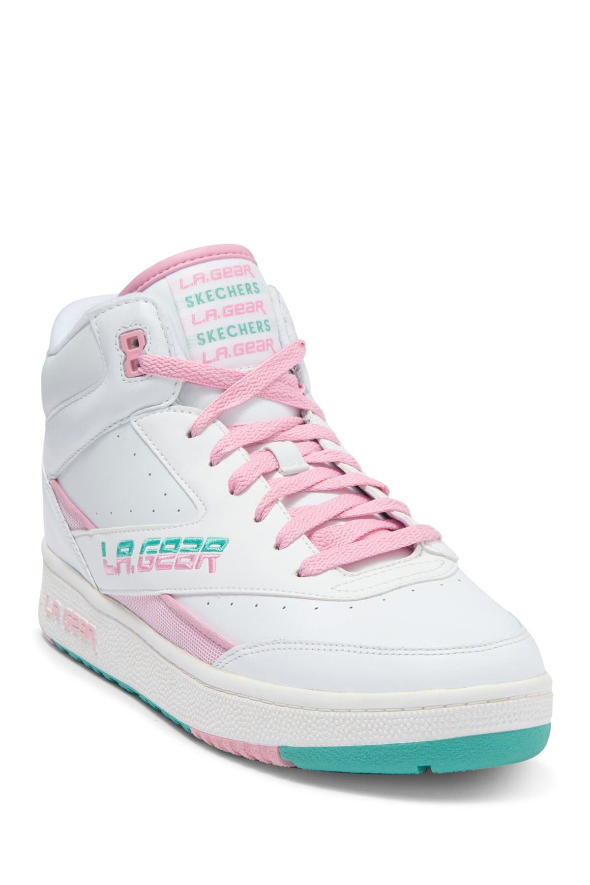 LA Gear Flame Hi Athletic Shoe - Little Kid - White / Pink / Blue
