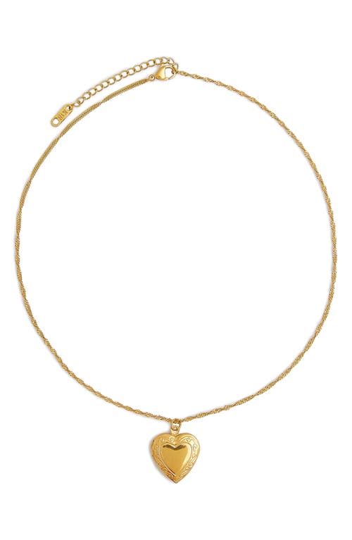 Petit Moments Heart Locket Necklace in Gold at Nordstrom