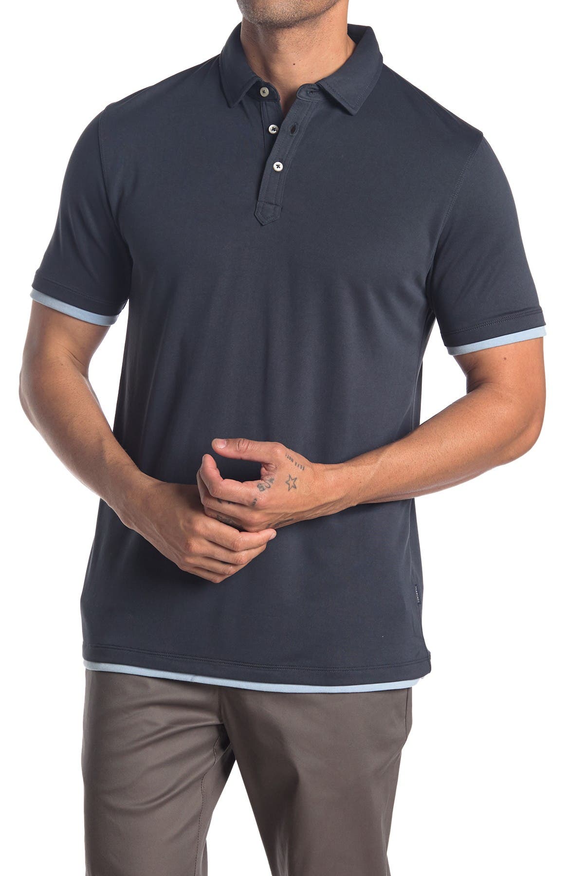 7 Diamonds Foster Tipped Polo In Cha | ModeSens