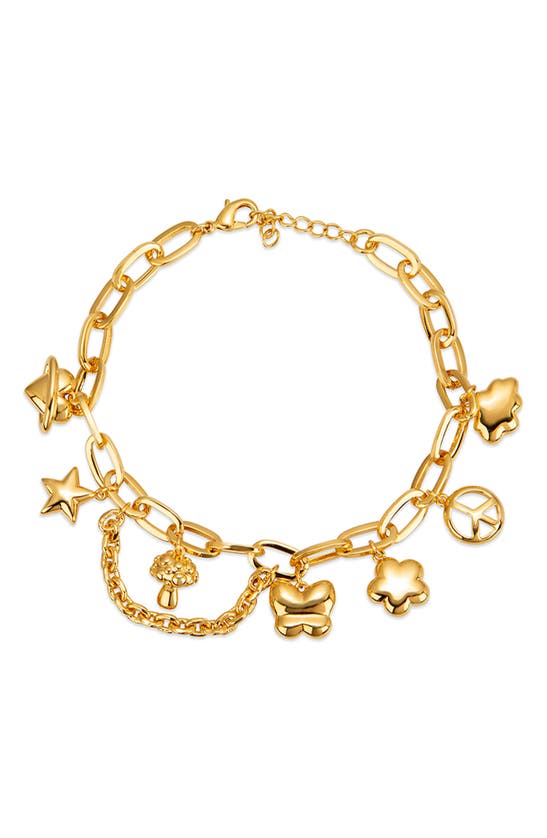 Shop July Child Queen Of Charms Bracelet In Gold