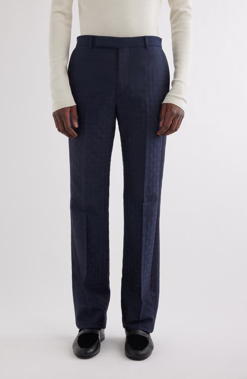 Shop Givenchy '90s Fit Wool & Silk Evening Dress Pants In Night Blue