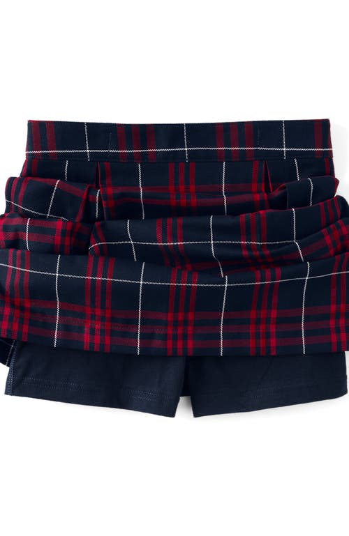 Shop Lands' End School Uniform Girls Plaid Skort Top Of Knee In Classic Navy Large Plaid