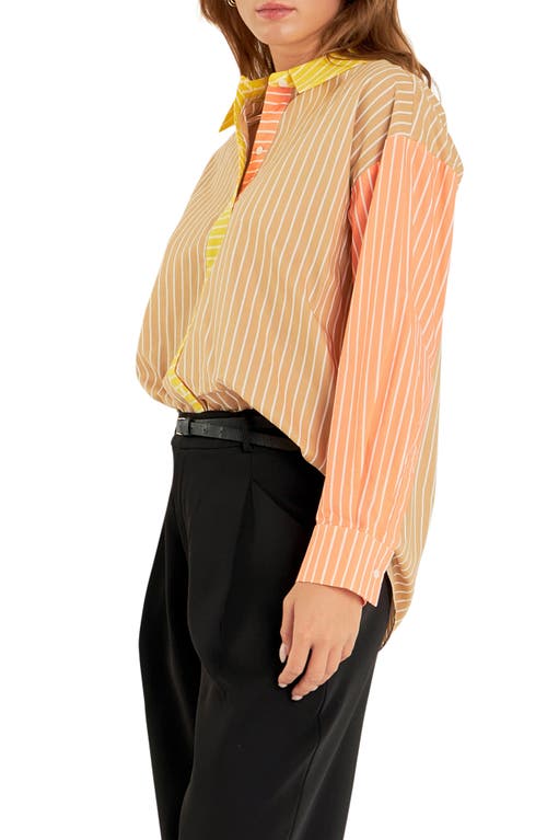 English Factory Colorblock Shirt In Yellow Multi