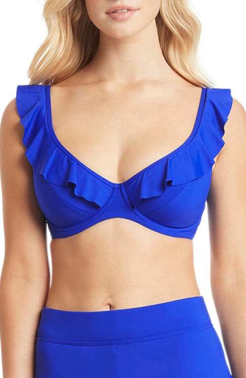 Sea Level Frill F-Cup Underwire Bikini Top Cobalt at Nordstrom, Us