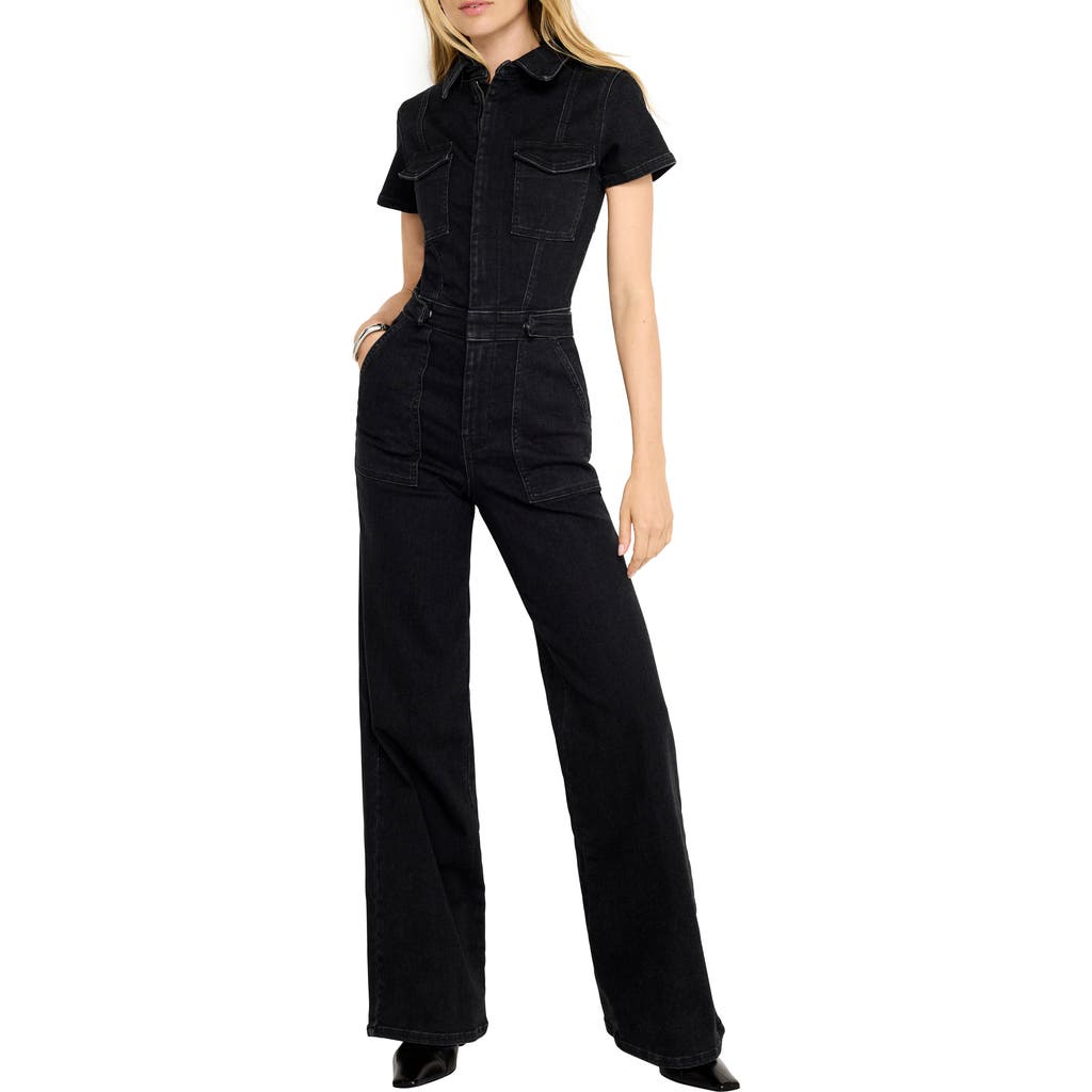GOOD AMERICAN GOOD AMERICAN FIT FOR SUCCESS DENIM JUMPSUIT