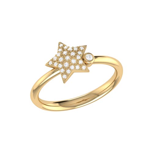 Luvmyjewelry Dazzling Star Bezel Diamond Ring In 14k Yellow Gold Vermeil On Sterling Silver In 14kt Gold Vermeil On Sterling