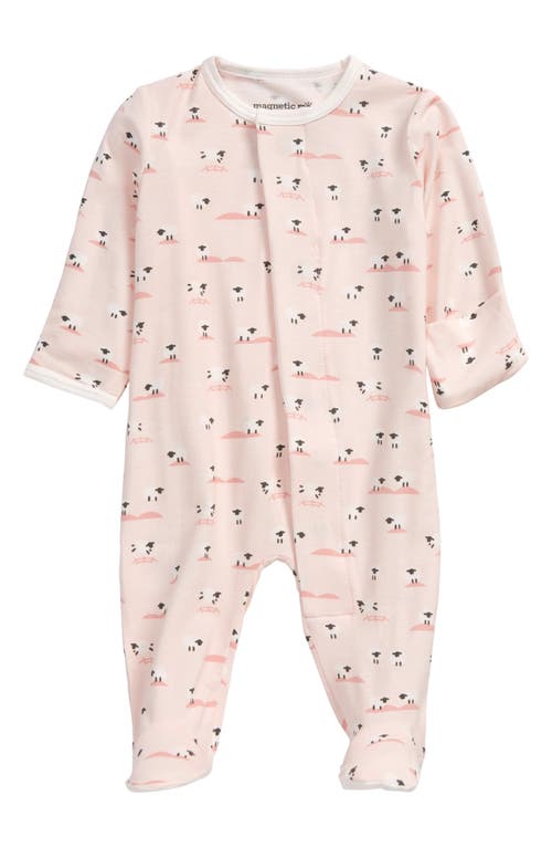 Magnetic Me Baa Fitted One-Piece Pajamas Pink at Nordstrom,