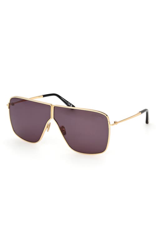 Shop Tom Ford Huxley 68mm Oversize Navigator Sunglasses In Shiny Deep Gold/smoke