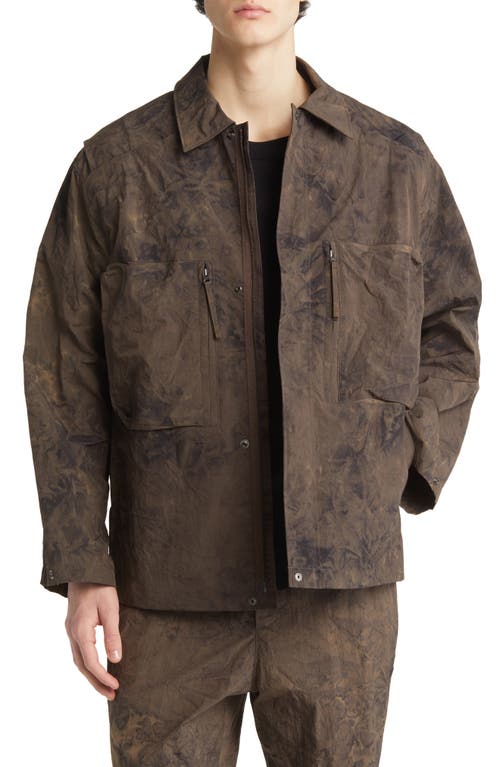 IISE Wrinkle Paint Pattern Jacket in Dyed Brown