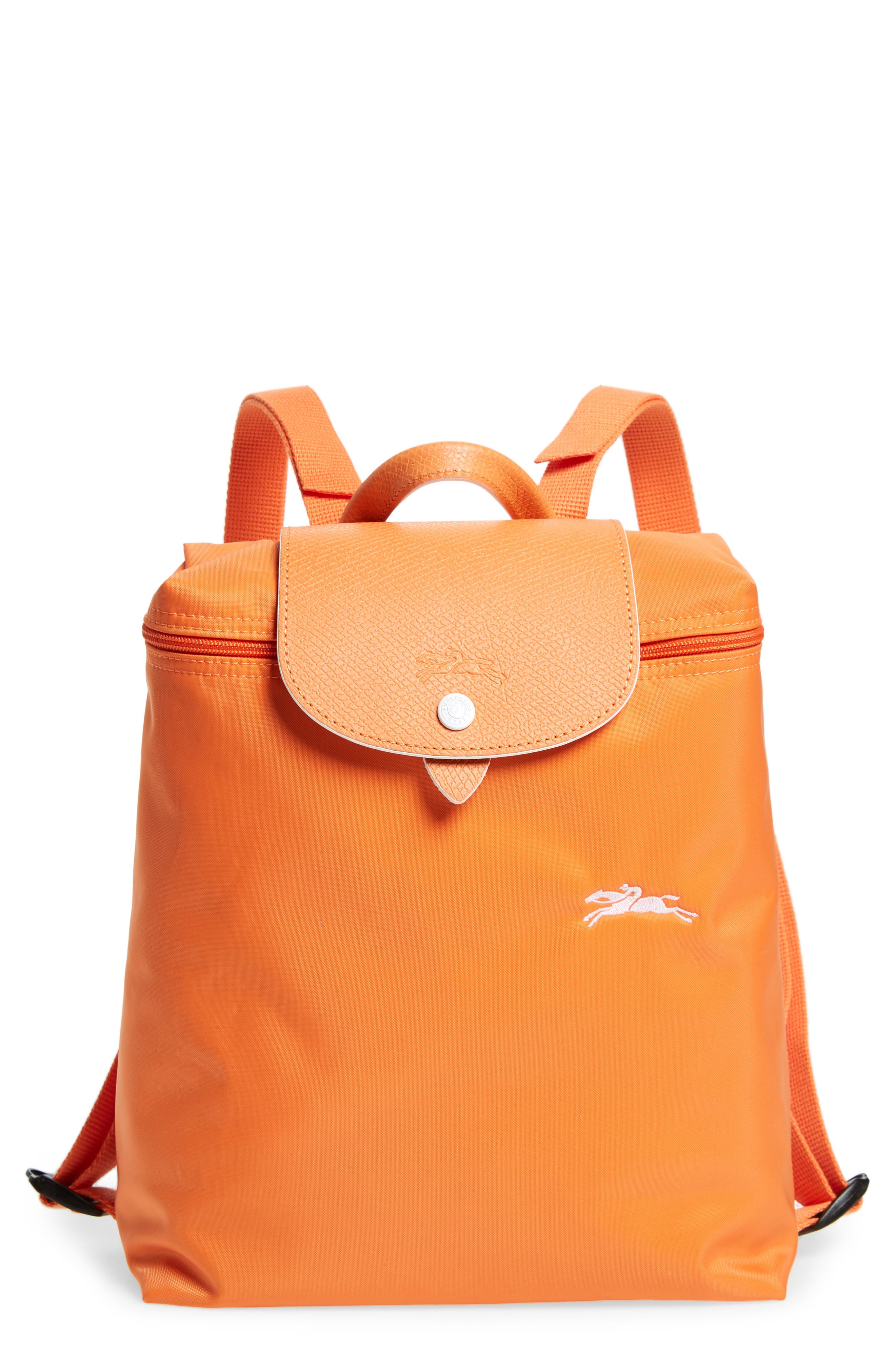 longchamp le pliage backpack orange