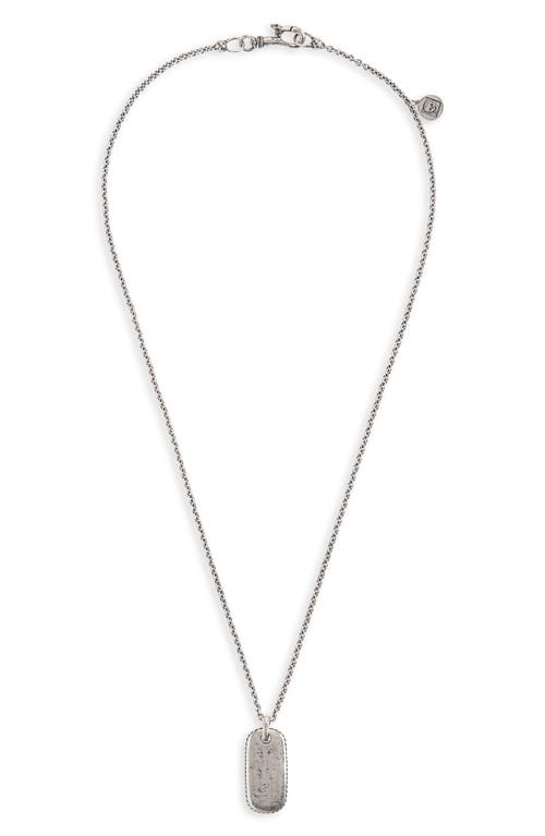 John Varvatos Dog Tag Pendant Necklace in Metallic Silver at Nordstrom