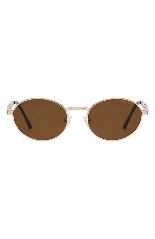 Fifth & Ninth Blake 52mm Polarized Oval Sunglasses In Brown/gold