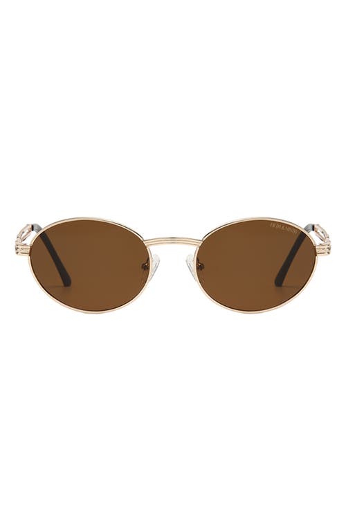 Shop Fifth & Ninth Blake 52mm Polarized Oval Sunglasses In Brown/gold