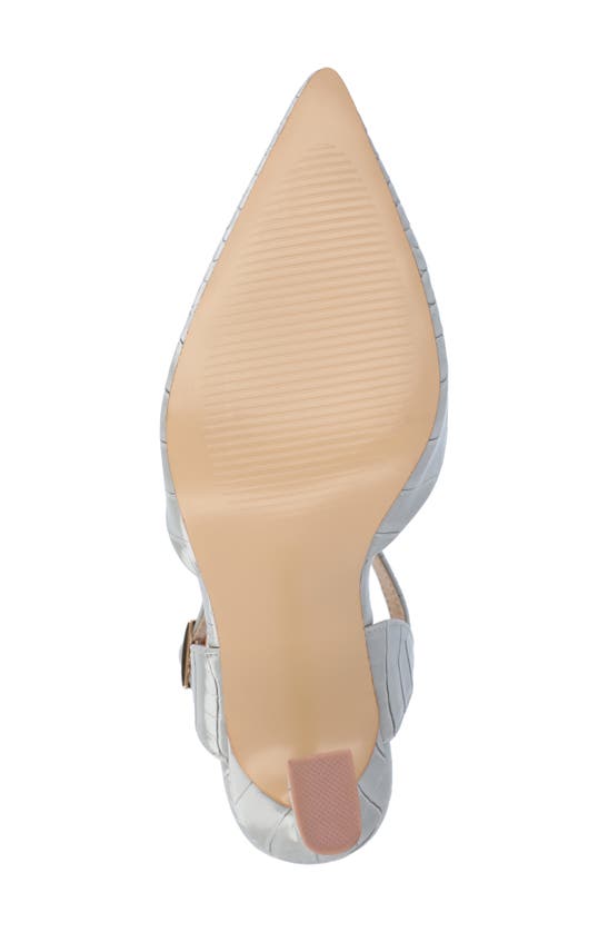 Shop Journee Collection Nixey Croc Embossed Pump In Grey