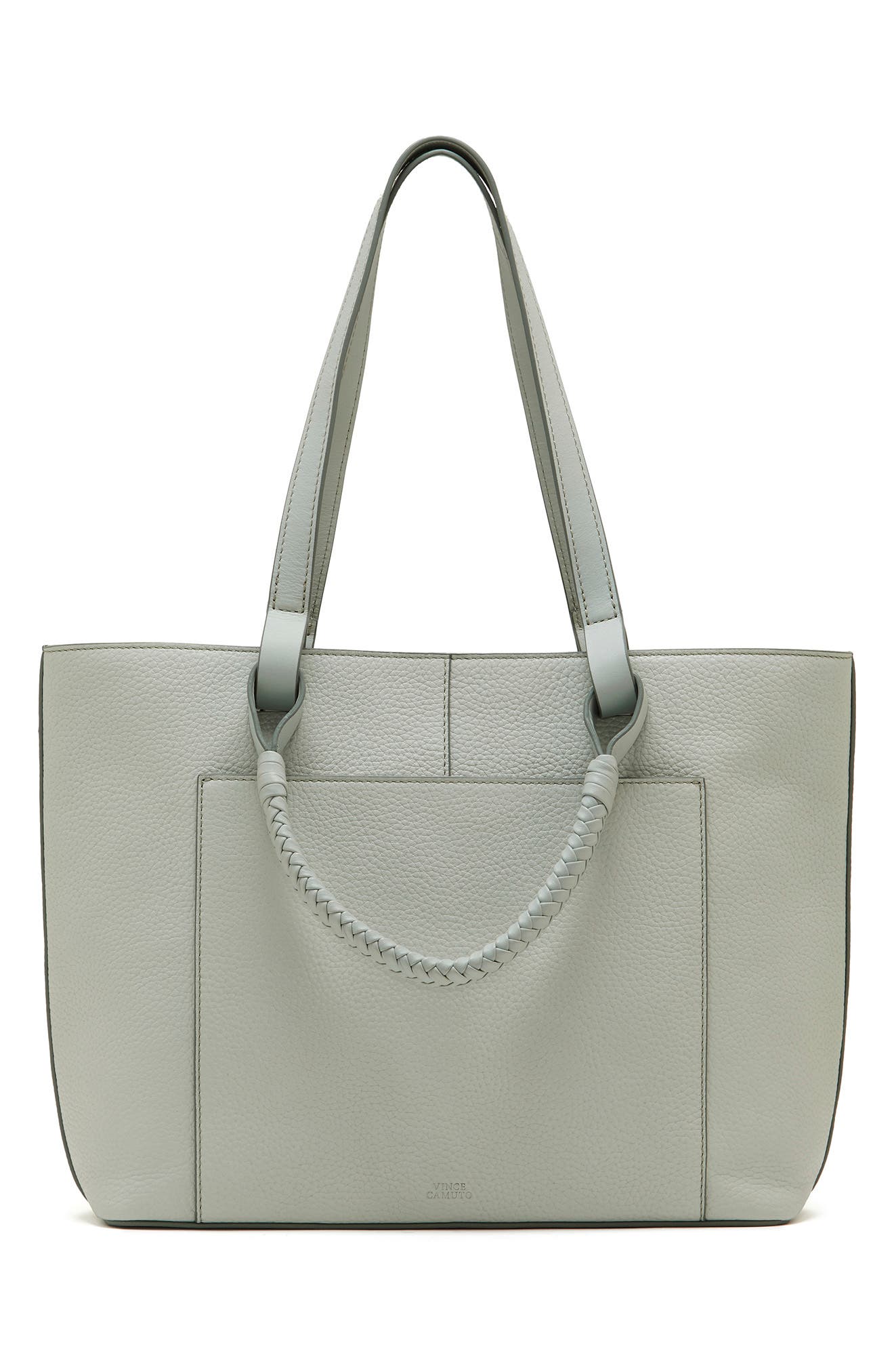 vince camuto black leather tote