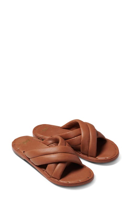 Beek Dovetail Crisscross Slide Sandal in Tan/tan