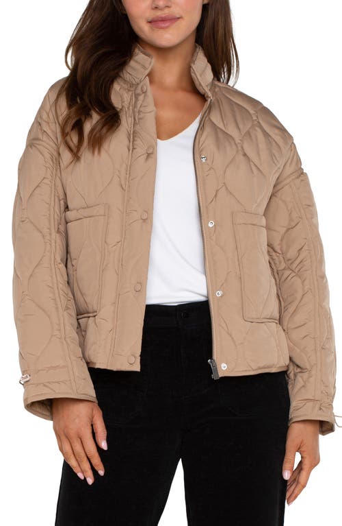 Shop Liverpool Los Angeles Hooded Quilted Jacket In Camel