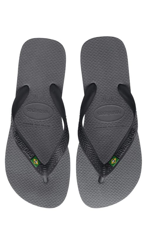 Havaianas Brazil Flip Flop In Steel Grey