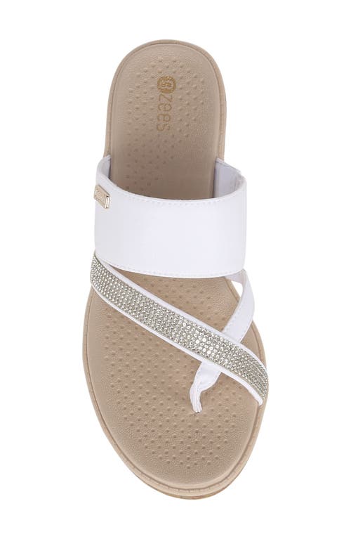 Shop Bzees Bora Bright Slide Sandal In White Faux Leather