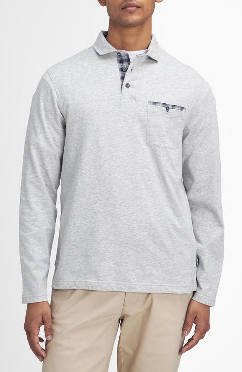 Shop Barbour Corpatch Long Sleeve Polo In Grey Marl