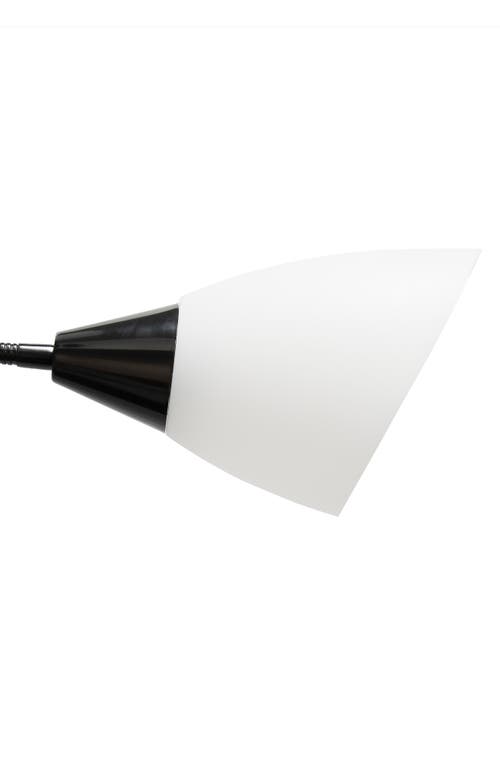 Shop Lalia Home Five Light Goose Neck Floor Lamp In Black/white Shades