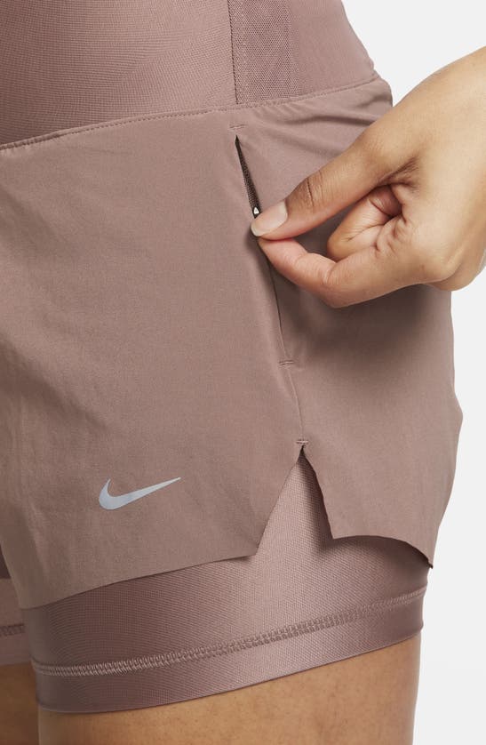 Shop Nike Dri-fit Swift Running Shorts In Smokey Mauve