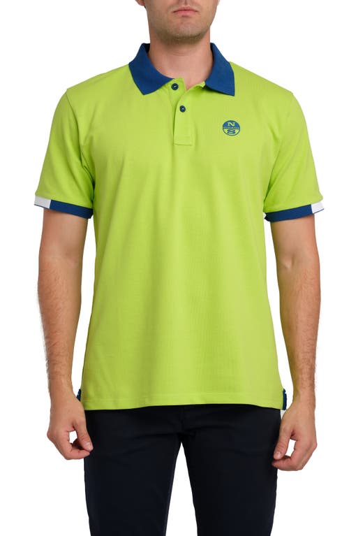 Colorblock Polo in Lime