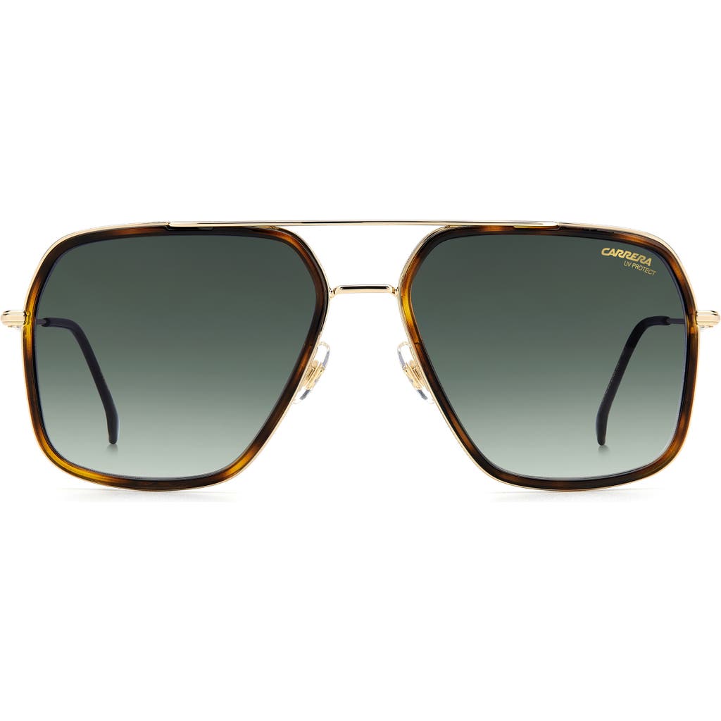 Carrera Eyewear 59mm Gradient Rectangle Aviator Sunglasses In Green