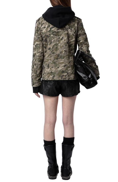 Shop Zadig & Voltaire Krisa Cotton Canvas Camo Jacket In Grass