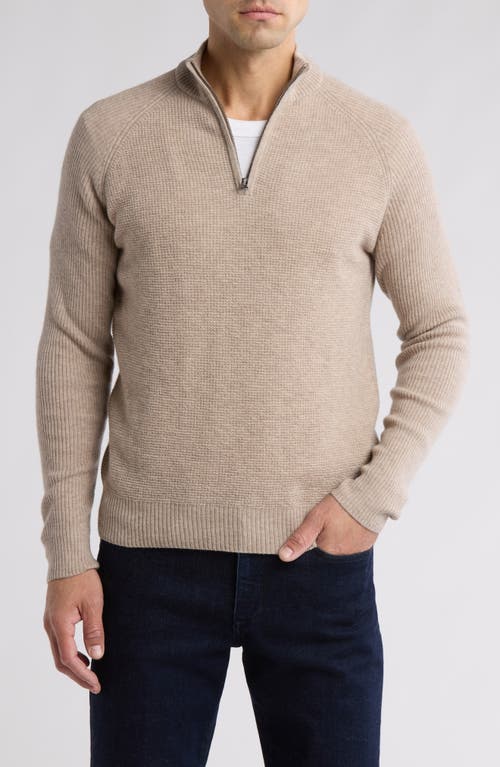 Rails Stark Half Zip Merino Wool Sweater in Oat Melange 