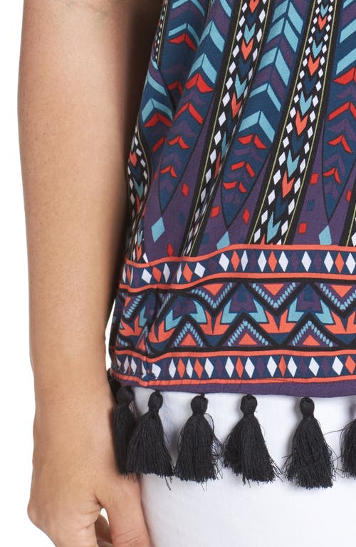 Tart Emory Tassel Fringe Tank In Peacock Stripe