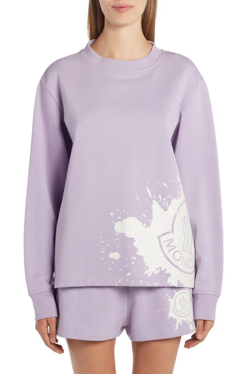Splatter Logo Cotton Blend Graphic Sweatshirt in Purple