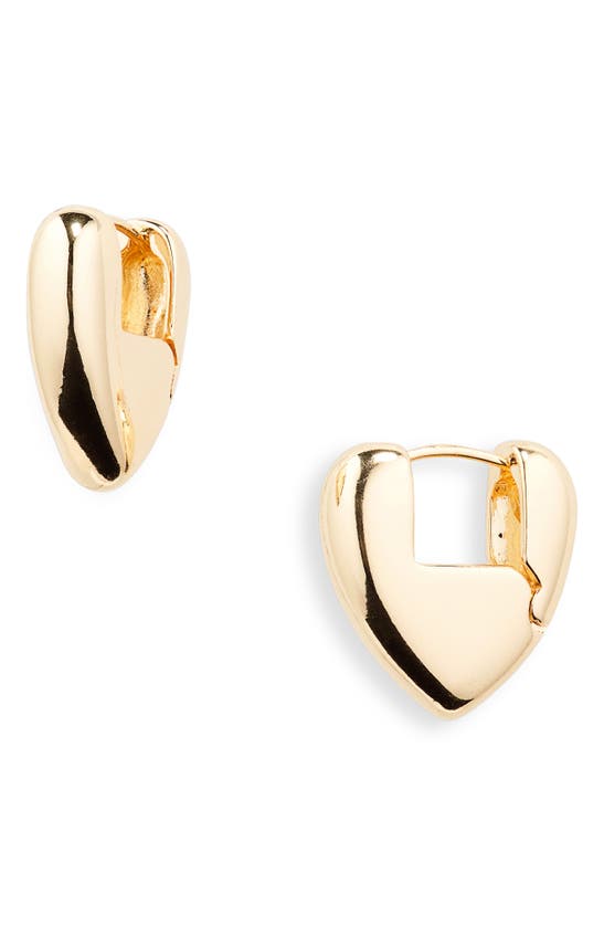 Shop Bp. Puff Heart Hoop Earrings In Gold
