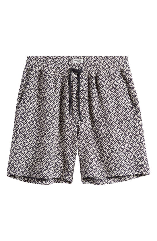 Shop Percival Viscount Geo Jacquard Knit Drawstring Shorts In Ecru Multi