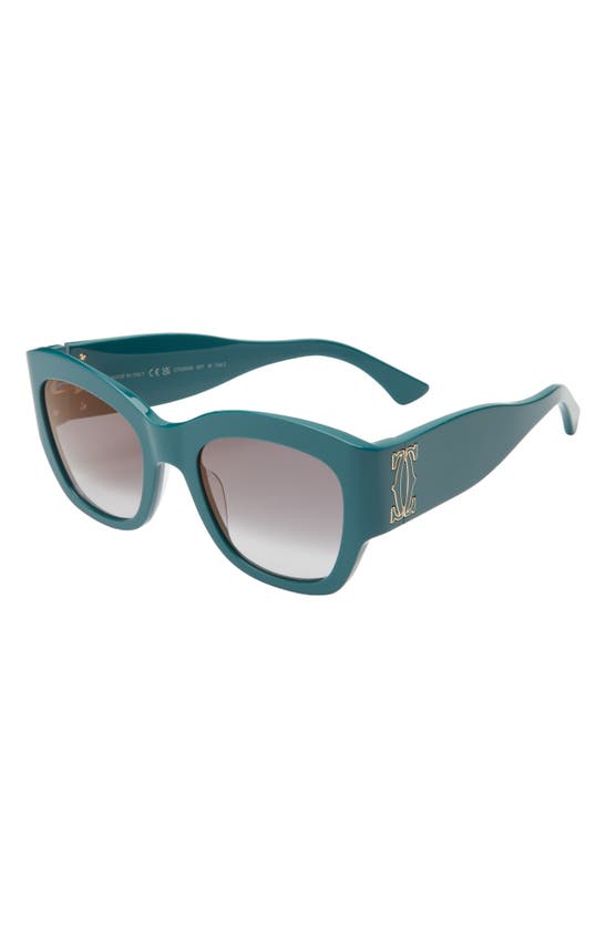 Cartier 52mm Cat Eye Sunglasses In Green
