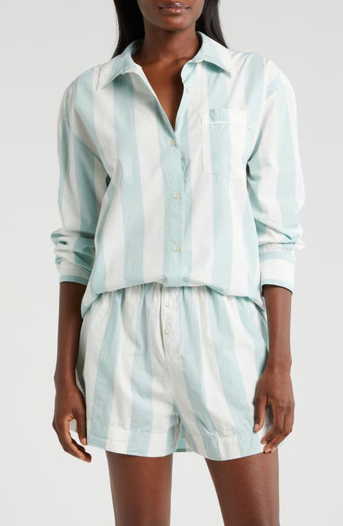 Nordstrom Oversize Stripe Cotton Pajamas In Blue