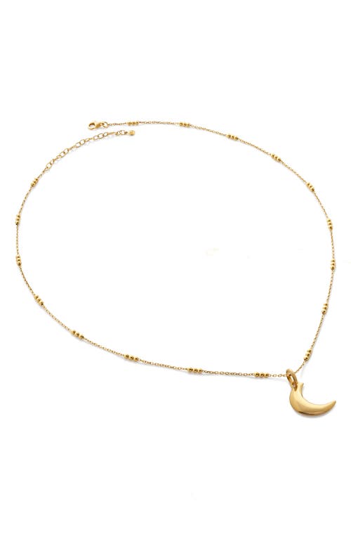 Monica Vinader Crescent Moon Pendant Necklace In 18ct Gold Vermeil