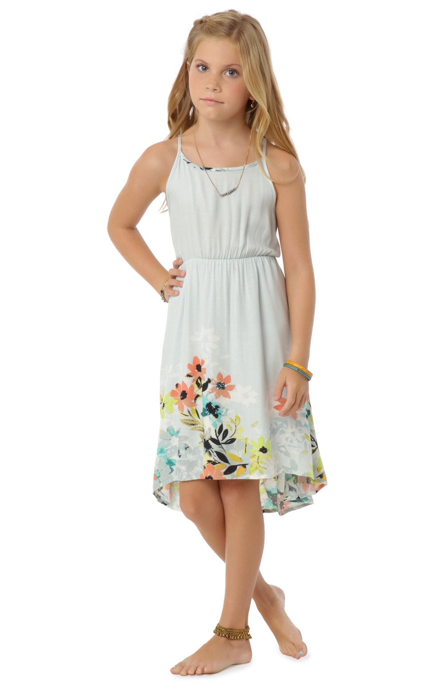 O'Neill 'Fiesta' Floral Print High/Low Dress (Little Girls & Big Girls ...