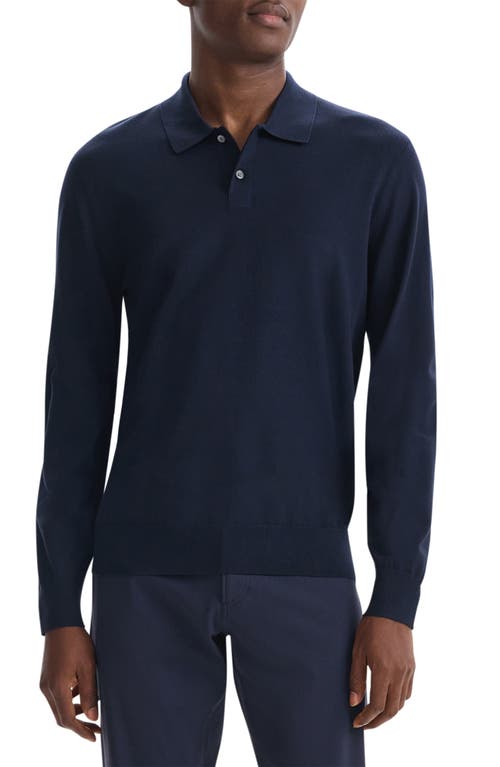 Shop Theory Goris Long Sleeve Polo In Baltic