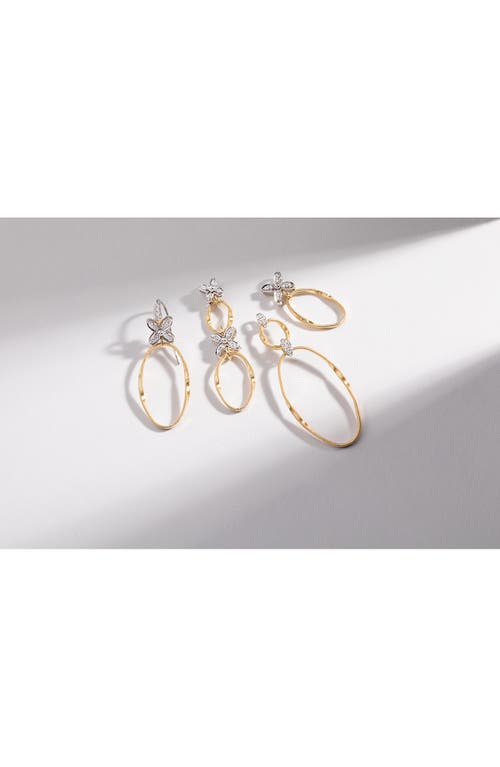 Marco Bicego Marrakech Onde Floral Diamond Drop Hoop Earrings in Yellow-White at Nordstrom