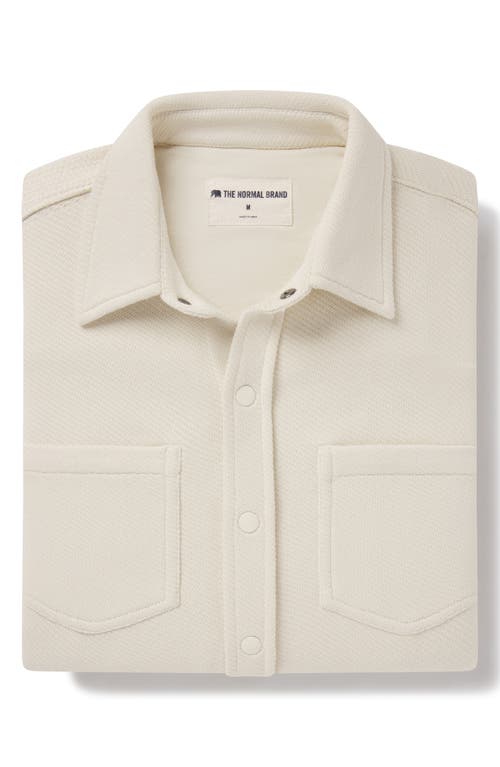 The Normal Brand Texture Knit Button-up Shirt In Ecru