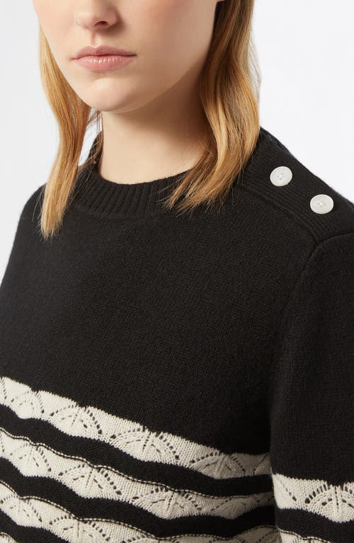 MARINA RINALDI MARINA RINALDI UMBERTA POINTELLE STRIPE VIRGIN WOOL SWEATER