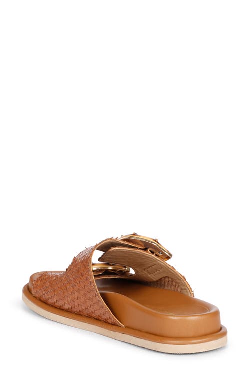 Saint G Venice Woven Slide Sandal In Cuoio