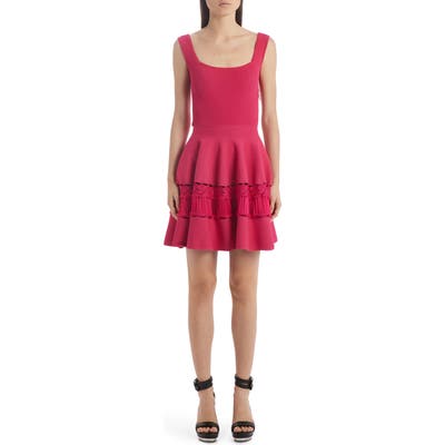 Alexander Mcqueen Ladder Stitch Panel Sweater Dress, Pink