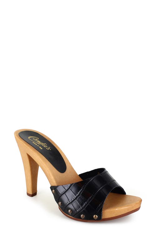 Antonella Slide Sandal in Black Croco