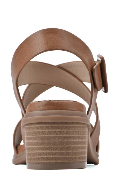 Shop Cliffs By White Mountain Cordovan Heeled Sandal In Whiskey/burnished/smooth