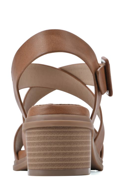 Cliffs By White Mountain Cordovan Heeled Sandal In Whiskey/burnished/smooth