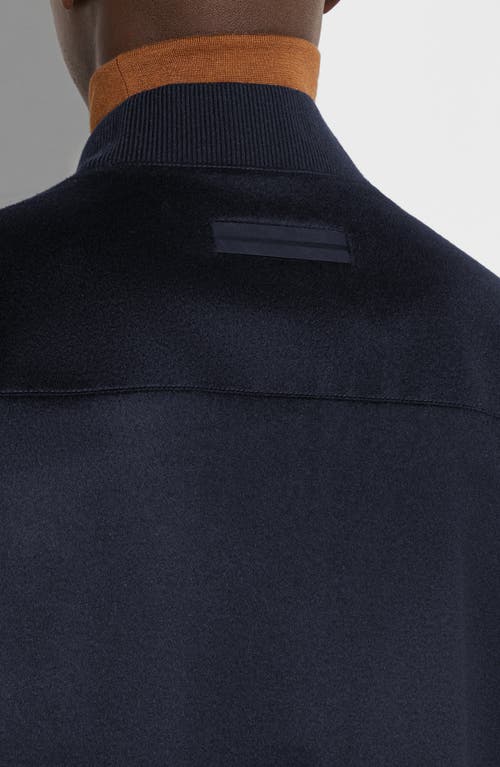 Shop Zegna Oasi Cashmere Elements Water Repellent Bomber Jacket In Navy